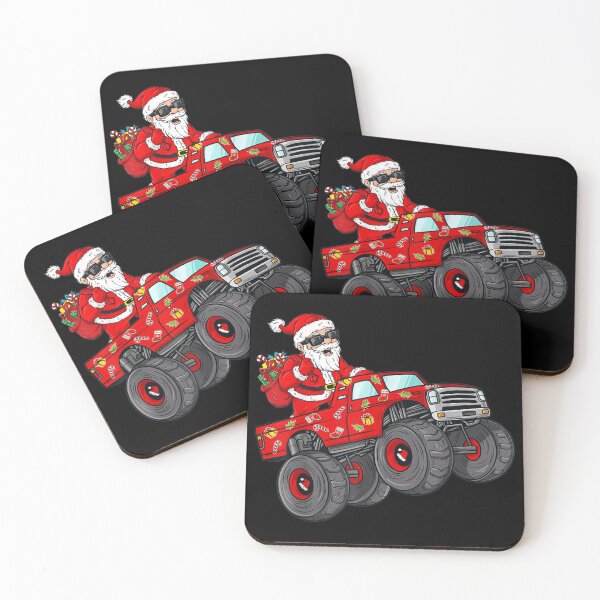 Item preview, Christmas Santa Claus Riding Monster Truck Boys designed and sold by lishakaren.