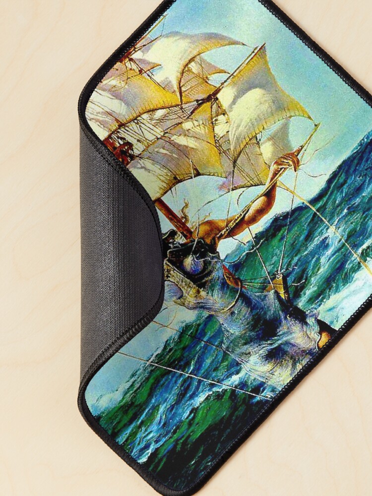 Thumbnail 2 of 5, Mouse Pad, THE SHIP : Vintage Abstract Fantasy Painting Print designed and sold by posterbobs.