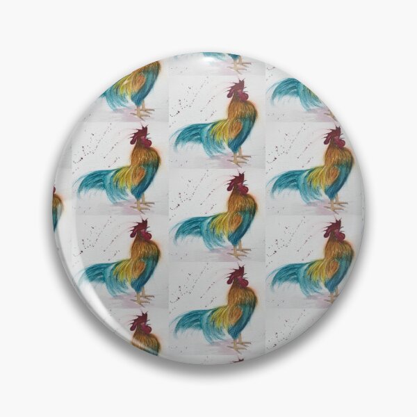 Item preview, Crowing Cockerel in Watercolour and Pastel designed and sold by lilacshoes_art.