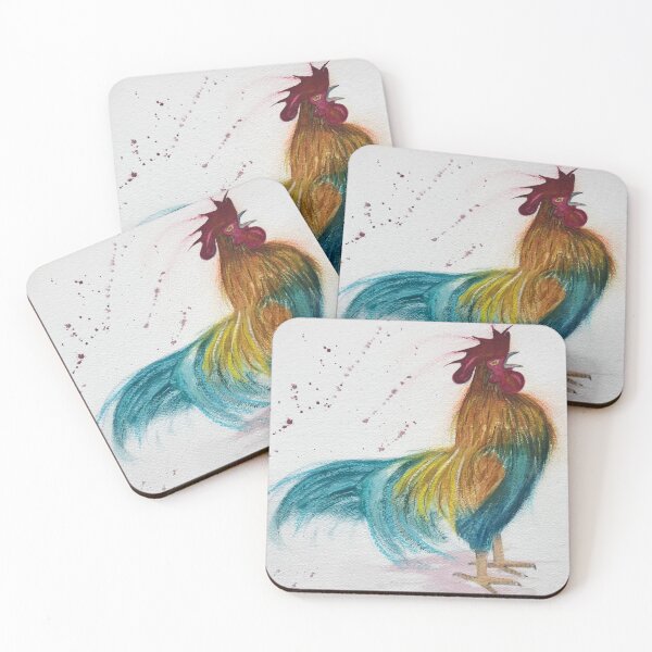 Item preview, Crowing Cockerel in Watercolour and Pastel designed and sold by lilacshoes_art.