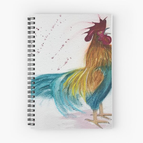 Item preview, Crowing Cockerel in Watercolour and Pastel designed and sold by lilacshoes_art.
