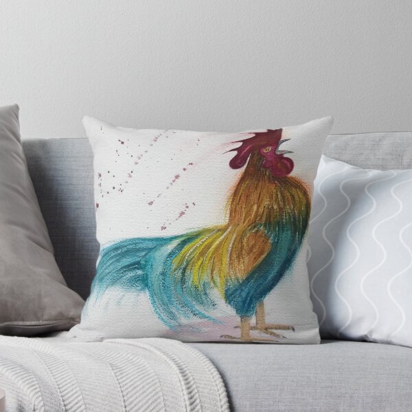 Item preview, Crowing Cockerel in Watercolour and Pastel designed and sold by lilacshoes_art.
