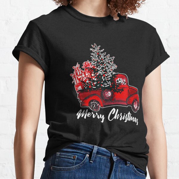 Womens red truck christmas shirt Clearance