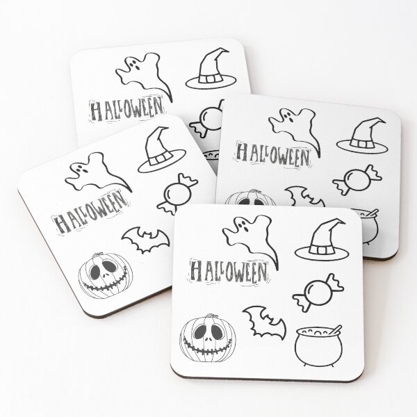 Item preview, HALLOWEEN STICKERS - STICKER PACK - Black and White designed and sold by OMdesign10.