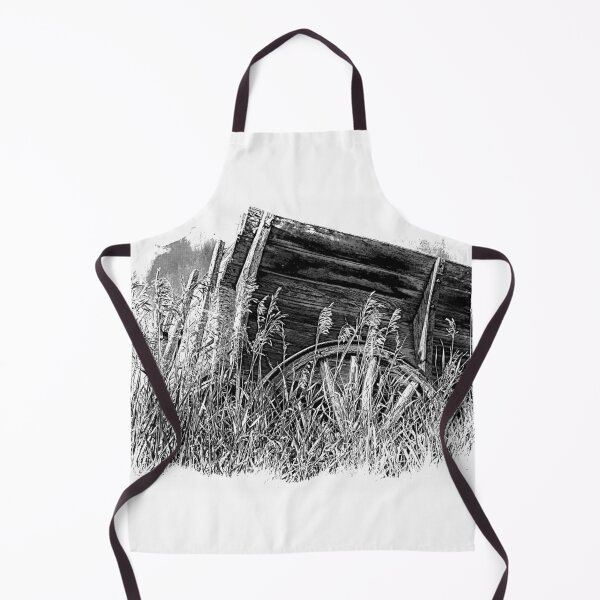 Item preview, Old Wagon In The Tall Grass BW designed and sold by alabca.