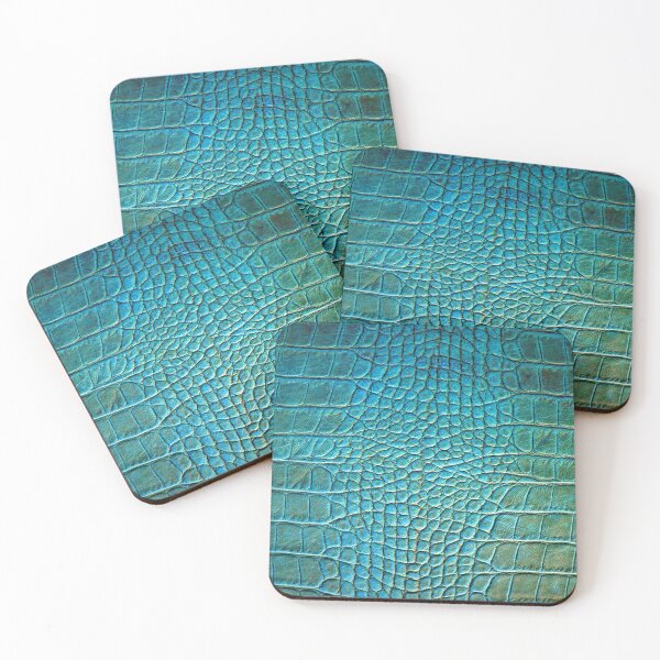 Item preview, Blue Crocodile or Alligator Skin Pattern Bed Sheet Design designed and sold by PodiShawna.