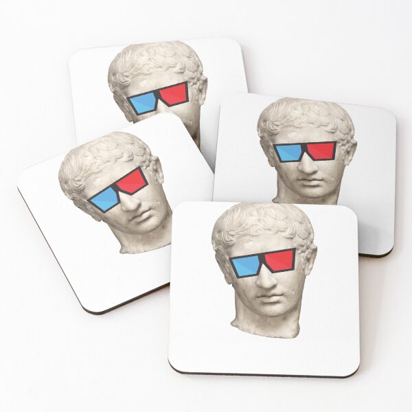 Aperçu de l'œuvre Je suis juste la tête d'une statue grecque avec des lunettes 3D créée et vendue par Legit Hooligan.