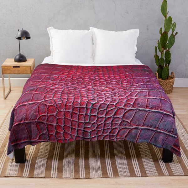 Item preview, Red Maroon Crocodile or Alligator Skin Pattern Bed Sheet Design designed and sold by PodiShawna.