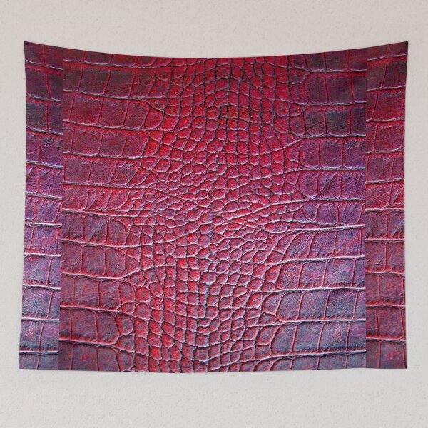 Item preview, Red Maroon Crocodile or Alligator Skin Pattern Bed Sheet Design designed and sold by PodiShawna.