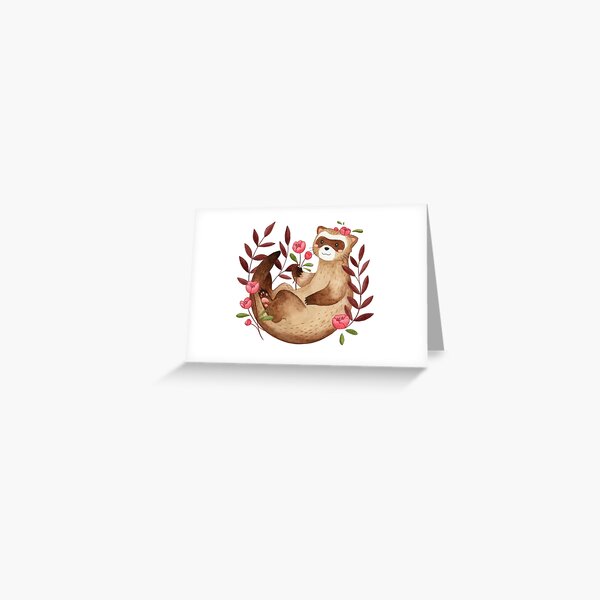 floral ferret bud Greeting Card