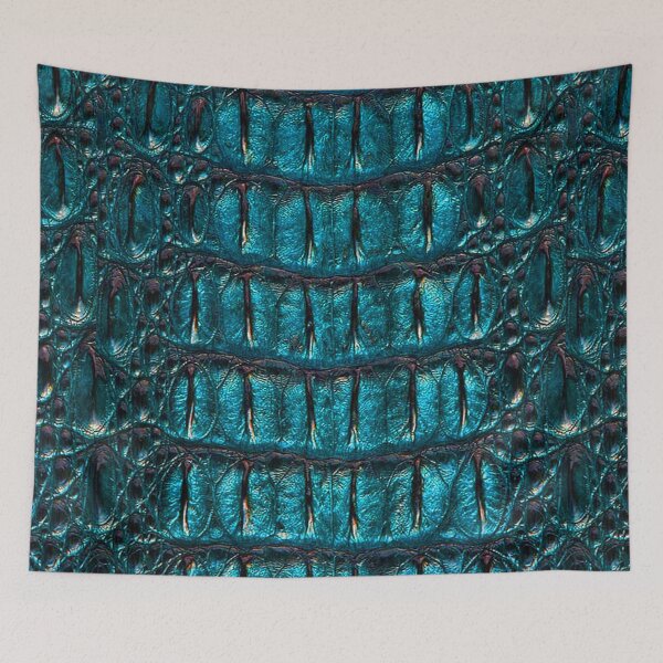 Item preview, Blue Crocodile or Alligator Skin Pattern Bed Sheet Design designed and sold by PodiShawna.