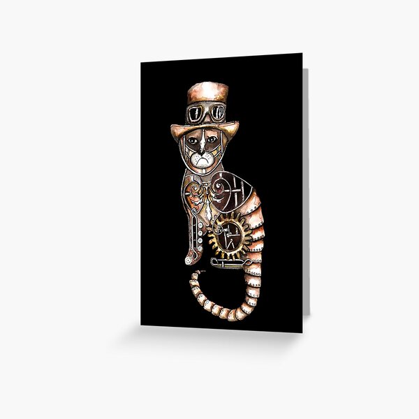 Steampunk kitty Greeting Card