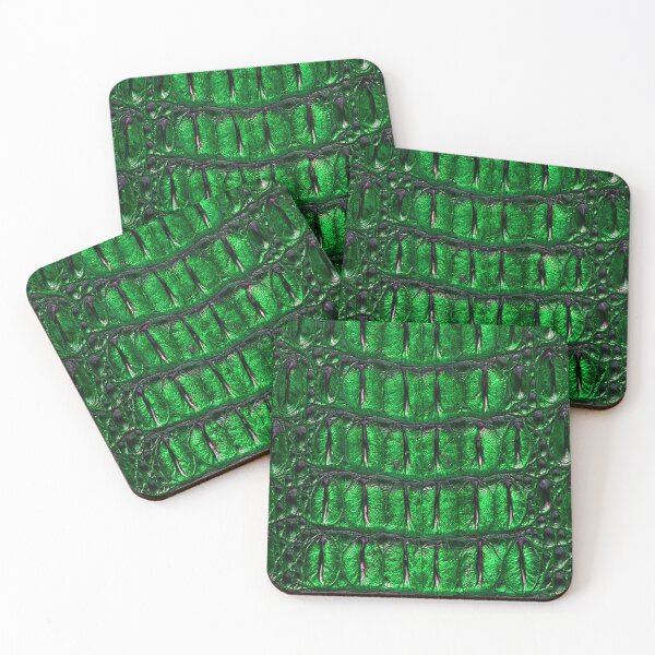 Item preview, Green Crocodile or Alligator Skin Pattern Bed Sheet Design designed and sold by PodiShawna.