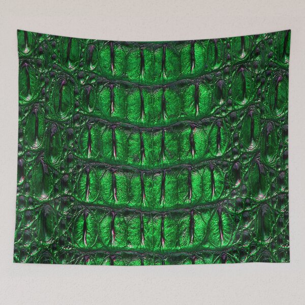 Item preview, Green Crocodile or Alligator Skin Pattern Bed Sheet Design designed and sold by PodiShawna.