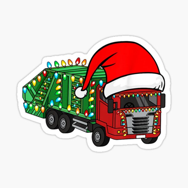 "Garbage Truck Toy Funny Christmas Trash Trucks" Sticker for Sale by