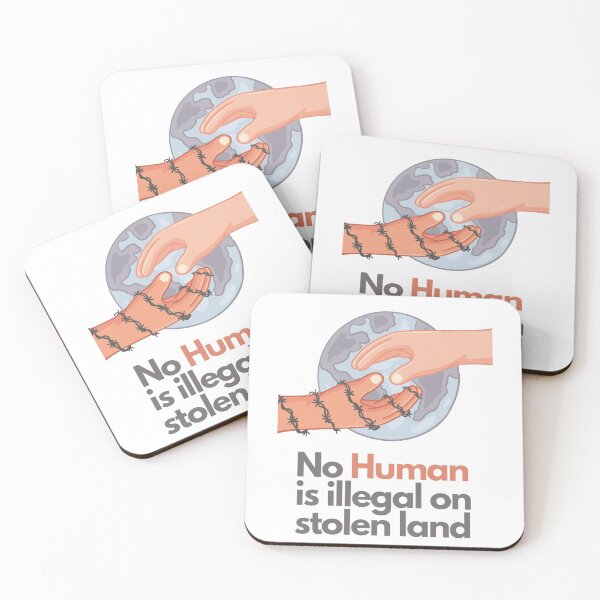 Item preview, No human is illegal on stolen land. designed and sold by Giovanni's  Brown Quotes.