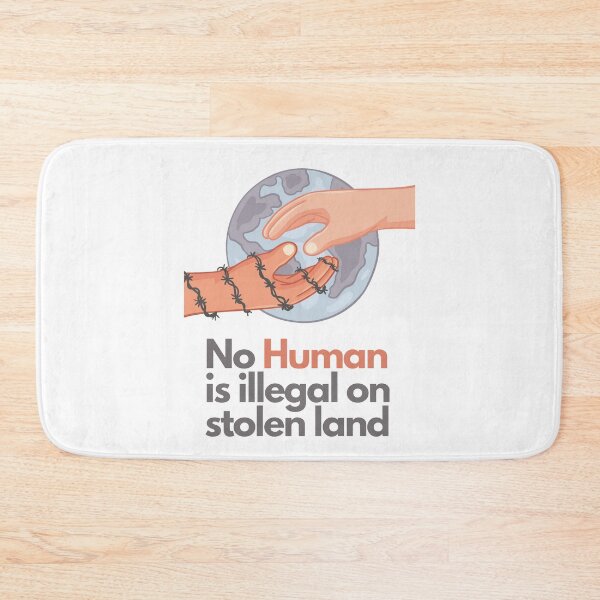 Item preview, No human is illegal on stolen land. designed and sold by Giovanni's  Brown Quotes.