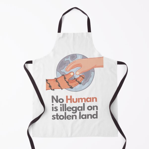 Item preview, No human is illegal on stolen land. designed and sold by Giovanni's Brown Quotes.