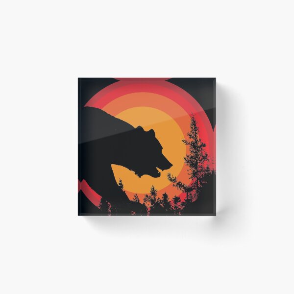 Item preview, Forest Bear Silhouette Sunset Icon Bear Icon designed and sold by pkbestdeals.