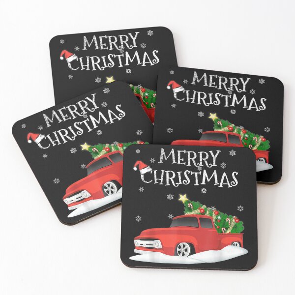 Artikelvorschau, Roter Vintage Truck Retro Weihnachtsbaum Pickup entworfen und verkauft von lishakaren.