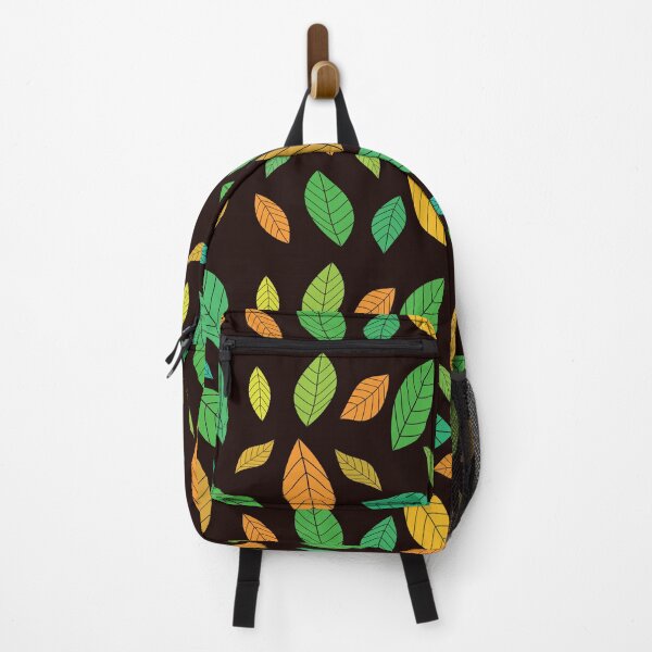 Vista previa del artículo con la obra «Patrón de hojas moderno mínimo simple en verde, naranja y verde azulado», diseñado y vendido por Yasminepatterns .