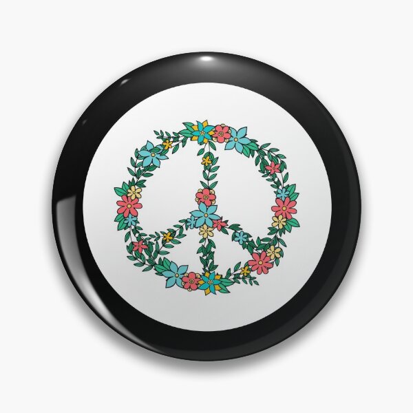 Item preview, Peace Sign Flowers Peace white Love Freedom Hippie Gift designed and sold by Hyper-Field.
