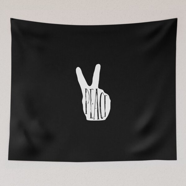 Item preview, Peace Hand Sign Peace white & black Love Freedom Hippie Gift designed and sold by Hyper-Field.