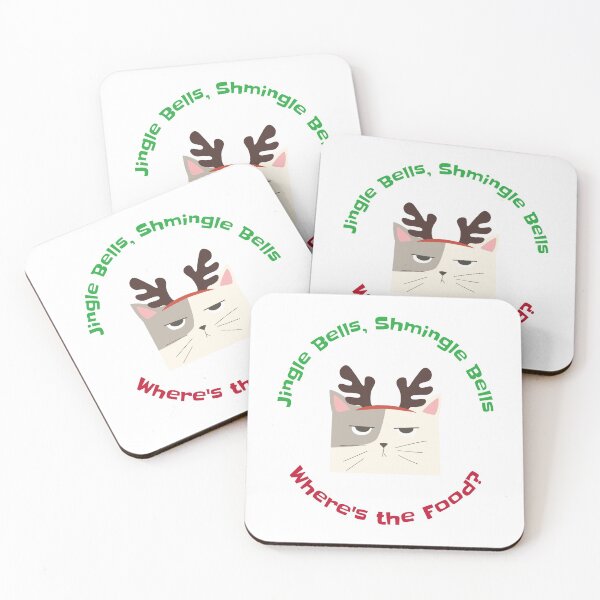 Item preview, Jingle Bells Shmingle Bells Where's the Food? Reindeer Cat designed and sold by LeftFieldFunny.