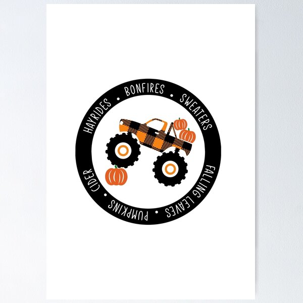 Item preview, Plaid monster truck fall, hayrides, bonfires, sweaters, falling leaves, pumpkins, cider - Fall mama designed and sold by Designs Of all kinds.