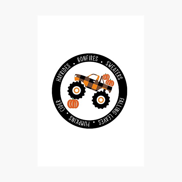 Item preview, Plaid monster truck fall, hayrides, bonfires, sweaters, falling leaves, pumpkins, cider - Fall mama designed and sold by Designs Of all kinds.