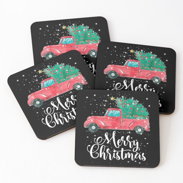 Item preview, Merry Christmas Red Truck Pick Up Tree Family designed and sold by lishakaren.