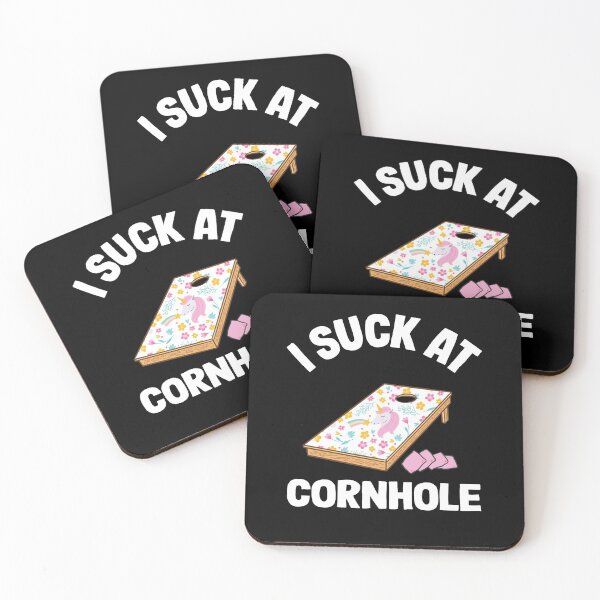 Item preview, I Suck At Cornhole Loser Funny Sarcastic Joke Pink Unicorn designed and sold by Stronzi.