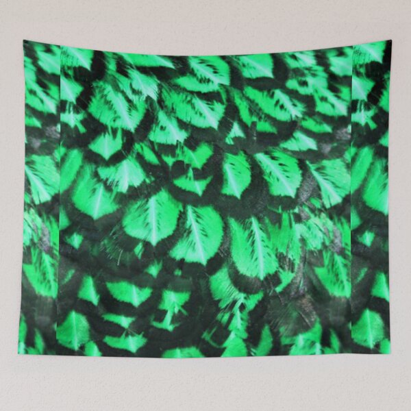 Item preview, Green Feather Skin Pattern Bed Sheet Design designed and sold by PodiShawna.