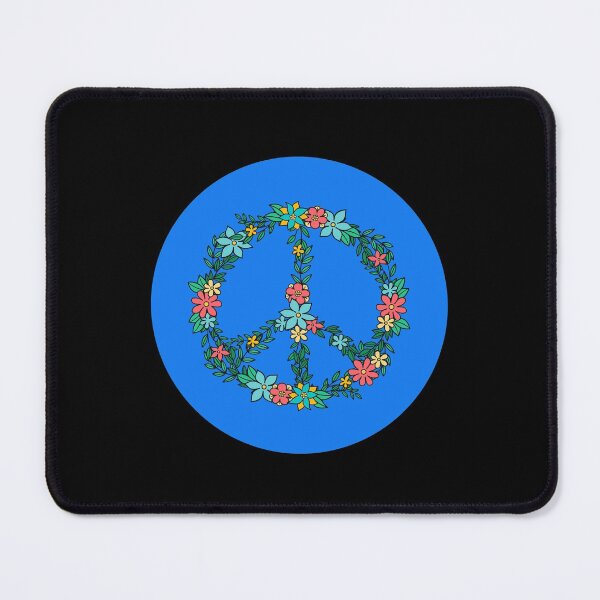 Item preview, Peace Sign Flowers Peace blue Love Freedom Hippie Gift designed and sold by Hyper-Field.