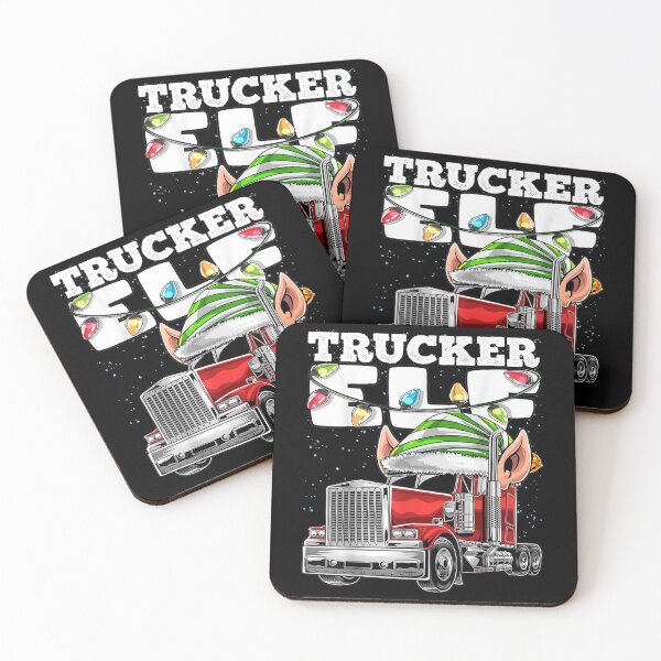 Item preview, Trucker Elf Truck Driver Big Rig Funny Christmas designed and sold by lishakaren.