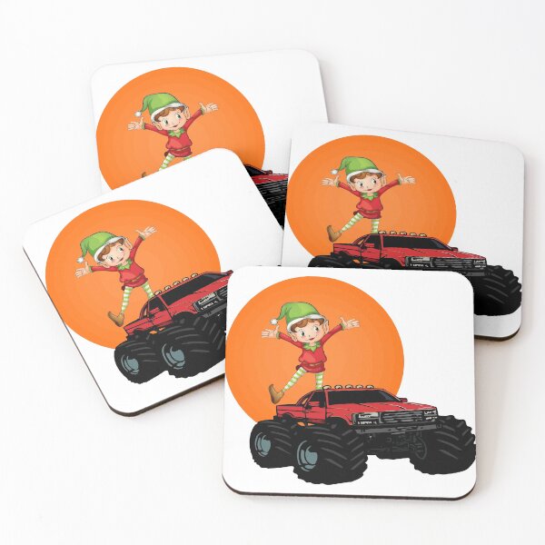 Item preview, Christmas Elf Riding Monster Truck designed and sold by STOREMAAR.