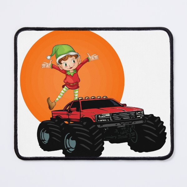 Item preview, Christmas Elf Riding Monster Truck designed and sold by STOREMAAR.