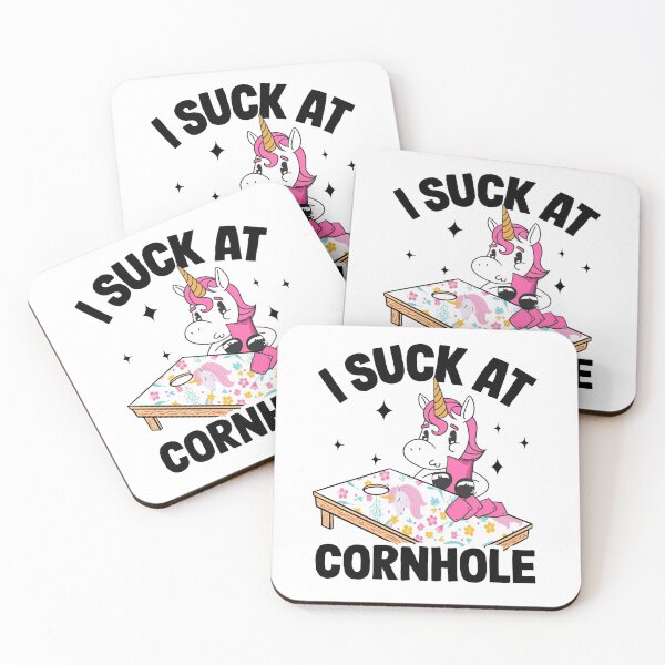 Item preview, I Suck At Cornhole Loser Funny Sarcastic Joke Pink Unicorn designed and sold by Stronzi.