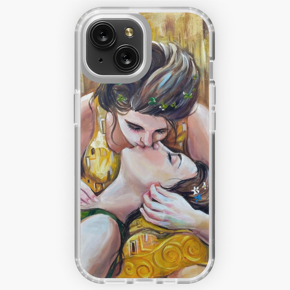 Funda de silicona para iPhone 14 Plus (Beso de Gustav Klimt) – Berkin Arts