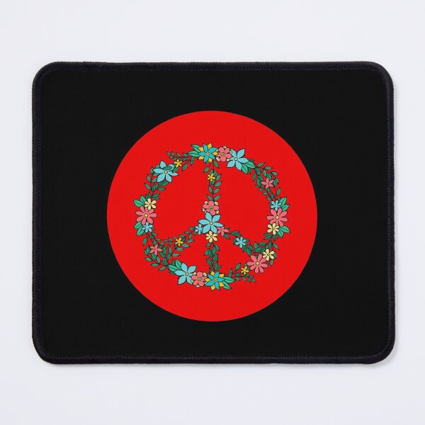 Item preview, Peace Sign Flowers Peace red Love Freedom Hippie Gift designed and sold by Hyper-Field.