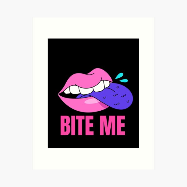 Lip Bite Emoji | Art Print