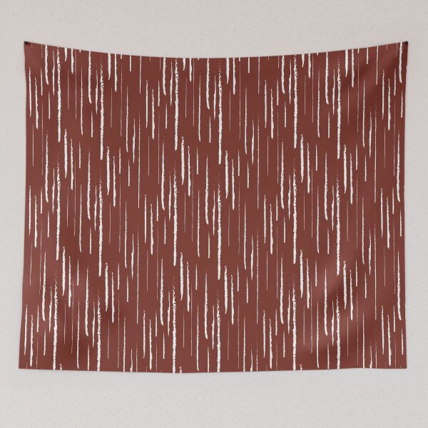 Item preview, Red and White Grunge Vertical Stripe Pattern Coordinates w/ Farrow and Ball Incarnadine No.248 2022 Popular Color - Colour - Trending Hue designed and sold by ColorOfTheYears.