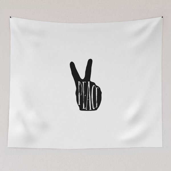 Item preview, Peace Hand Sign Peace black & white Love Freedom Hippie Gift designed and sold by Hyper-Field.