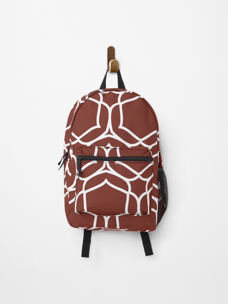 Thumbnail 1 von 3, Rucksack, Red and White Overlapping Shape Tile Pattern 2 Coordinates w/ Farrow and Ball Incarnadine No.248 2022 Popular Color - Colour - Trending Hue designt und verkauft von ColorOfTheYears.