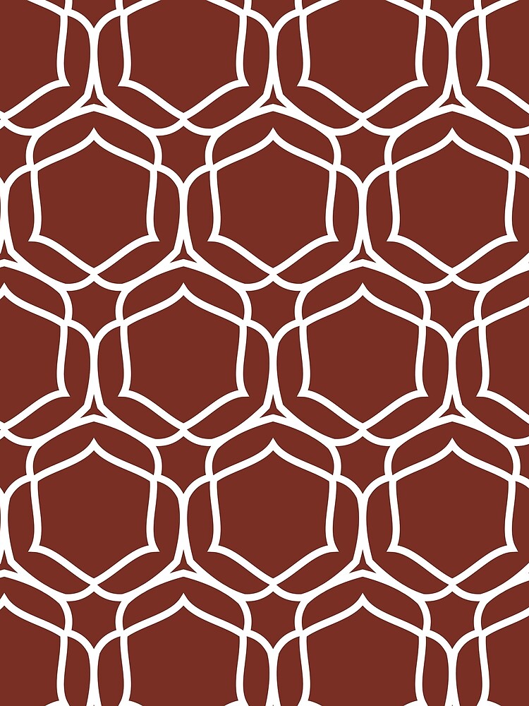 Thumbnail 3 von 3, Tuch, Red and White Overlapping Shape Tile Pattern 2 Coordinates w/ Farrow and Ball Incarnadine No.248 2022 Popular Color - Colour - Trending Hue designt und verkauft von ColorOfTheYears.