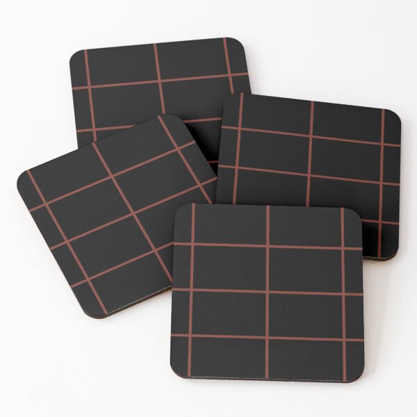 Item preview, Red and Black Thin Check Pattern Coordinates w/ Farrow and Ball Incarnadine No.248 2022 Popular Color - Colour - Trending Hue designed and sold by ColorOfTheYears.