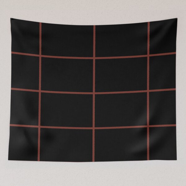 Item preview, Red and Black Thin Check Pattern Coordinates w/ Farrow and Ball Incarnadine No.248 2022 Popular Color - Colour - Trending Hue designed and sold by ColorOfTheYears.