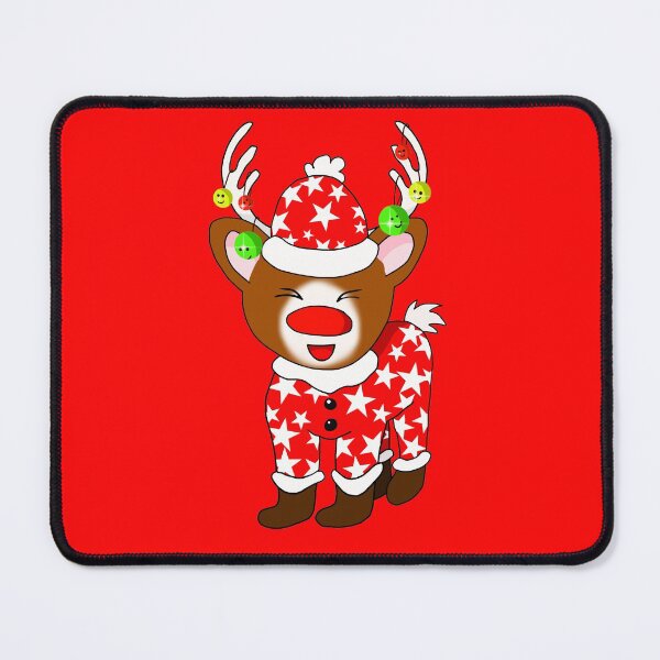 Item preview, cartoon red nose reindeer in pyjamas designed and sold by CuisineCat.