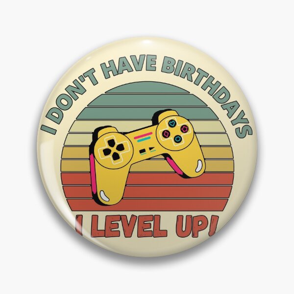 Item preview, I don't have birthdays. I level up!  Yellow Controller Retro Sunset Design designed and sold by Meek-Anime.