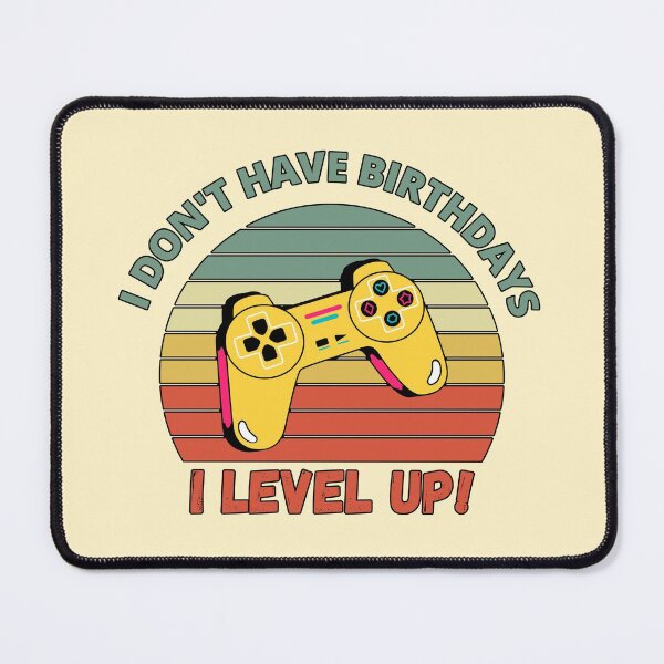 Item preview, I don't have birthdays. I level up!  Yellow Controller Retro Sunset Design designed and sold by Meek-Anime.